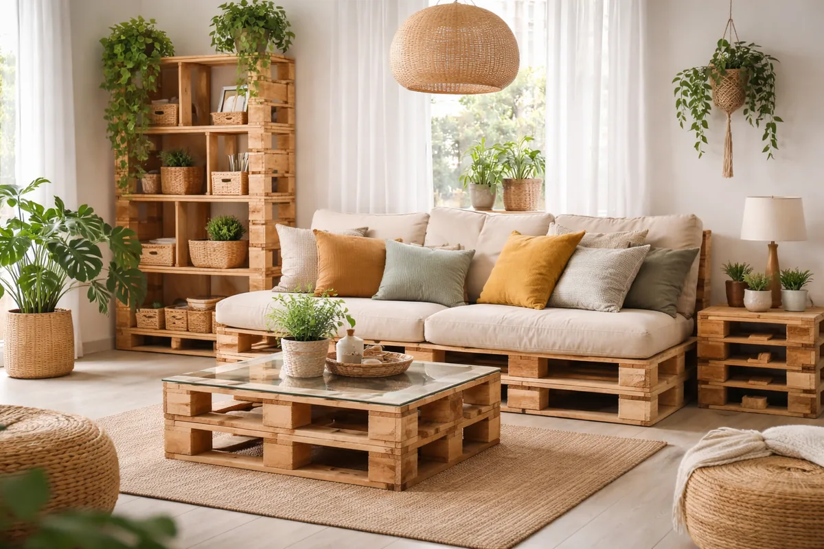 Comment aménager une pièce avec des palettes recyclées et durables